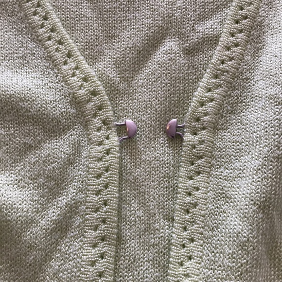 Vintage Sag Harbor Lime Green Shimmer Cami Sweater Duo One Piece, Size Medium - Picture 11 of 12